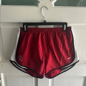 Nike Red and White Athletic Shorts for Active Comfort